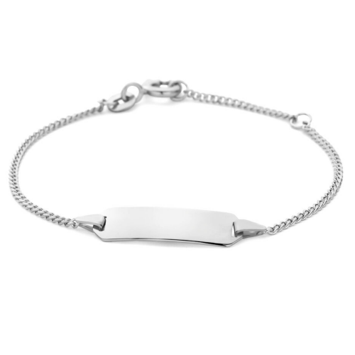 Witgoud naam armband voor een baby 11-13cm - 54355