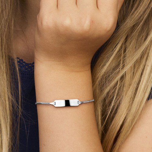 Witgoud naam armband voor een baby 11-13cm - 54355