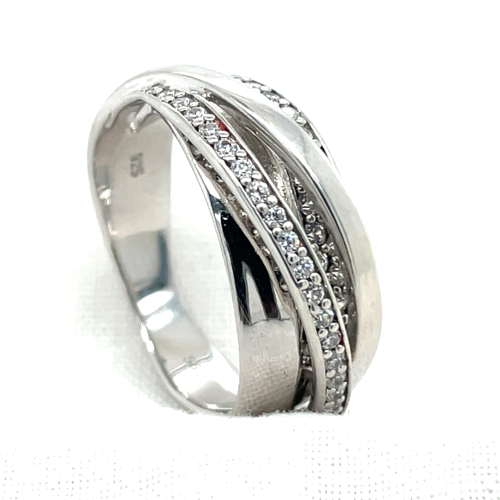 Zilver ring gerhodineerd met zirkonia maat 56 - 54375 Zilver ring gerhodineerd met zirkonia maat 56 - 54375
