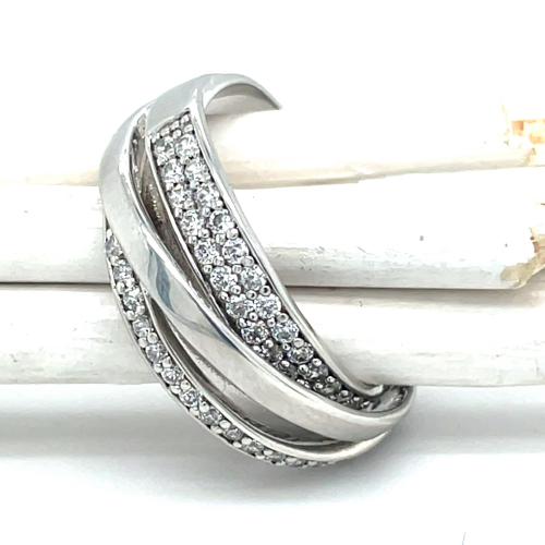 Zilver ring gerhodineerd met zirkonia maat 56 - 54375 Zilver ring gerhodineerd met zirkonia maat 56 - 54375