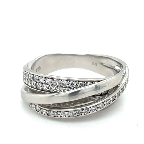 Zilver ring gerhodineerd met zirkonia maat 56 - 54375 Zilver ring gerhodineerd met zirkonia maat 56 - 54375