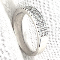 Ring Zilver gerhodineerd met zirkonia in maat 54 - 54378