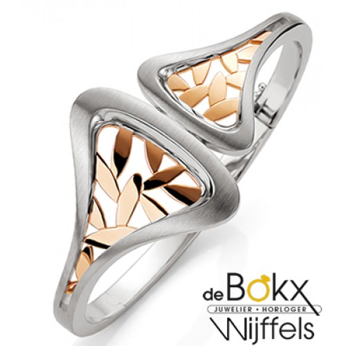 Bangel armband Breuning zilver & rozé - 54410