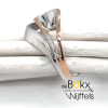 Breuning ring zilver met roze en witte saffier maat 56 - 54418