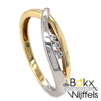 Gouden damesring met zirkonia maat 53 - 53078 Gouden damesring met zirkonia maat 53 - 53078