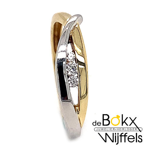 Gouden damesring met zirkonia maat 53 - 53078 Gouden damesring met zirkonia maat 53 - 53078