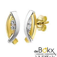 Gouden oorknoppen met zirkonia steentje - 53088 Gouden oorknoppen met zirkonia steentje - 53088