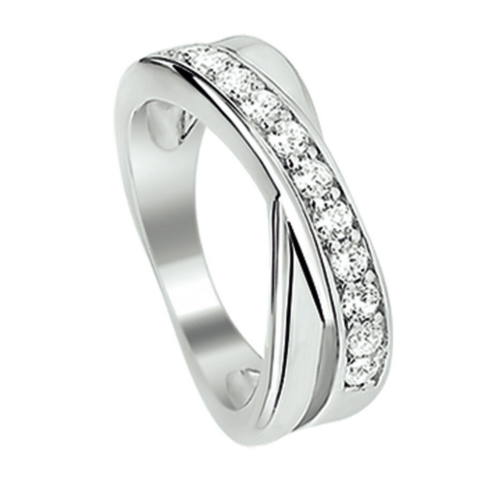 Ring zilver met zirkonia steentjes maat 49 - 53156 Ring zilver met zirkonia steentjes maat 49 - 53156