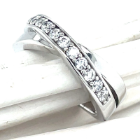 Ring zilver met zirkonia steentjes maat 49 - 53156