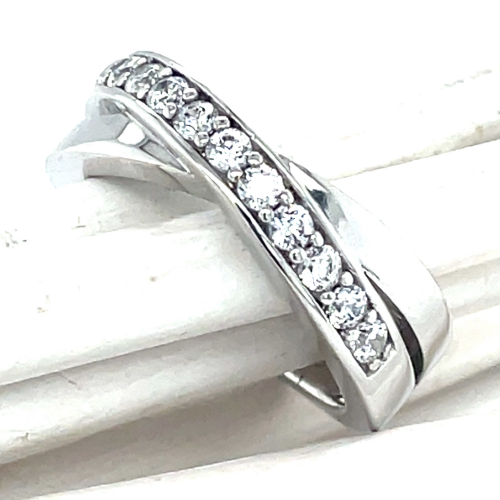 Ring zilver met zirkonia steentjes maat 49 - 53156 Ring zilver met zirkonia steentjes maat 49 - 53156