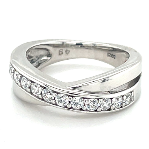 Ring zilver met zirkonia steentjes maat 49 - 53156 Ring zilver met zirkonia steentjes maat 49 - 53156