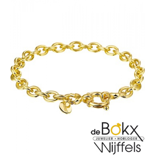 Massief gouden armband met zilveren kern 18.5cm - 53231 Massief gouden armband met zilveren kern 18.5cm - 53231