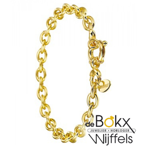Massief gouden armband met zilveren kern 18.5cm - 53231 Massief gouden armband met zilveren kern 18.5cm - 53231