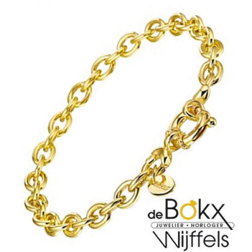 Massief gouden armband met zilveren kern 18.5cm - 53231 Massief gouden armband met zilveren kern 18.5cm - 53231