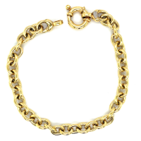 Massief gouden armband met zilveren kern 18.5cm - 53231