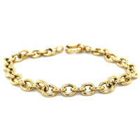 Massief gouden armband met zilveren kern 18.5cm - 53231