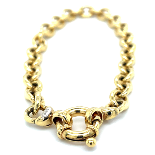 Massief gouden armband met zilveren kern 18.5cm - 53231