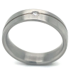 Stalen ring met diamant en een graveerlijn maat 54 - 53295 Stalen ring met diamant en een graveerlijn maat 54 - 53295
