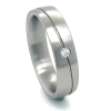 Stalen ring met diamant en een graveerlijn maat 54 - 53295 Stalen ring met diamant en een graveerlijn maat 54 - 53295
