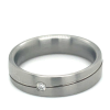 Stalen ring met diamant en een graveerlijn maat 54 - 53295 Stalen ring met diamant en een graveerlijn maat 54 - 53295