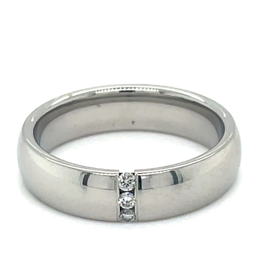 Stalen ring met 3 diamanten in maat 55 - 53298 Stalen ring met 3 diamanten in maat 55 - 53298