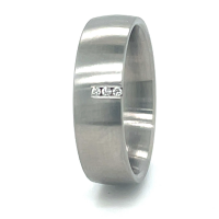 Stalen ring met 3 diamanten in maat 54 - 53310 Stalen ring met 3 diamanten in maat 54 - 53310
