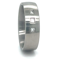 Edelstalen ring met 3 briljanten maat 54 - 53319 Edelstalen ring met 3 briljanten maat 54 - 53319