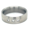 Edelstalen ring met 3 briljanten maat 54 - 53319