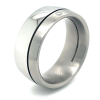 Stalen ring met 1 diamant in maat 56 - 53324