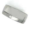 Stalen ring met 1 diamant in maat 56 - 53324
