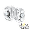 Zilver gerhodineerd oorringen met zirkonia princes geslepen - 53501 Zilver gerhodineerd oorringen met zirkonia princes geslepen - 53501
