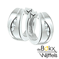 Oorringen zilver gerhodineerd met zirkonia steentjes - 53502 Oorringen zilver gerhodineerd met zirkonia steentjes - 53502