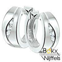 Oorringen zilver gerhodineerd met zirkonia steentjes - 53502 Oorringen zilver gerhodineerd met zirkonia steentjes - 53502