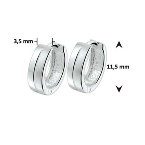 klapoorringen Zilver gerhodineerd - 53595