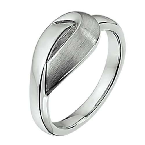 Ring zilver gerhodineerd maat 56 mat en glimmend afgewerkt - 53614 Ring zilver gerhodineerd maat 56 mat en glimmend afgewerkt - 53614