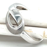 Ring zilver gerhodineerd maat 56 mat en glimmend afgewerkt - 53614