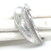 gescratcht 3D ring zilver gerhodineerd maat 56 - 53635