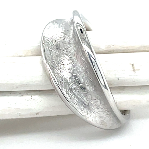 gescratcht 3D ring zilver gerhodineerd maat 56 - 53635