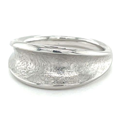 gescratcht 3D ring zilver gerhodineerd maat 56 - 53635