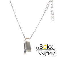 Hanger zilver met zirkonia steentje en ketting 41 +4cm - 53653 Hanger zilver met zirkonia steentje en ketting 41 +4cm - 53653