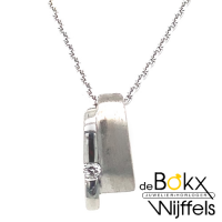 Hanger zilver met zirkonia steentje en ketting 41 +4cm - 53653 Hanger zilver met zirkonia steentje en ketting 41 +4cm - 53653