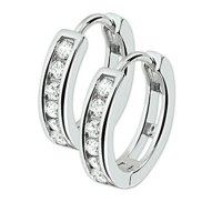 oorringen zilver gerhodineerd met zirkonia steentjes - 53696
