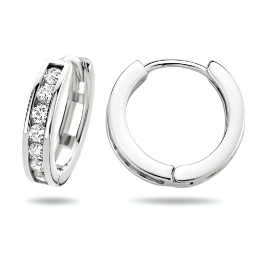 oorringen zilver gerhodineerd met zirkonia steentjes - 53696