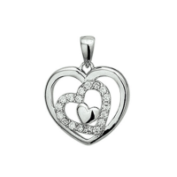 hartjes hanger met 3 hartjes in zilver - 53748