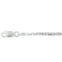 Anker ketting zilver 50cm gediamanteerd 2.1mm - 53900 Anker ketting zilver 50cm gediamanteerd 2.1mm - 53900