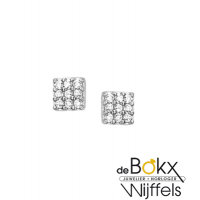 vierkanten oorbel Zilver gerhodineerd zirkonia - 53999 vierkanten oorbel Zilver gerhodineerd zirkonia - 53999