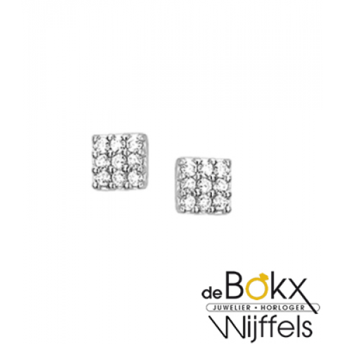 vierkanten oorbel Zilver gerhodineerd zirkonia - 53999 vierkanten oorbel Zilver gerhodineerd zirkonia - 53999