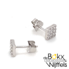 vierkanten oorbel Zilver gerhodineerd zirkonia - 53999 vierkanten oorbel Zilver gerhodineerd zirkonia - 53999