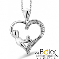 M' Amour hanger hartje moeder en kind zilver en zirkoon Z.42 - 54018 M' Amour hanger hartje moeder en kind zilver en zirkoon Z.42 - 54018