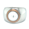 brede stalen ring met roze en een parel maat 54 - 54091 brede stalen ring met roze en een parel maat 54 - 54091